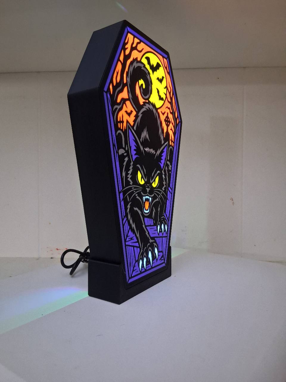 Cat Coffin LED light box – custom 3D printed – Lit Layer Creations